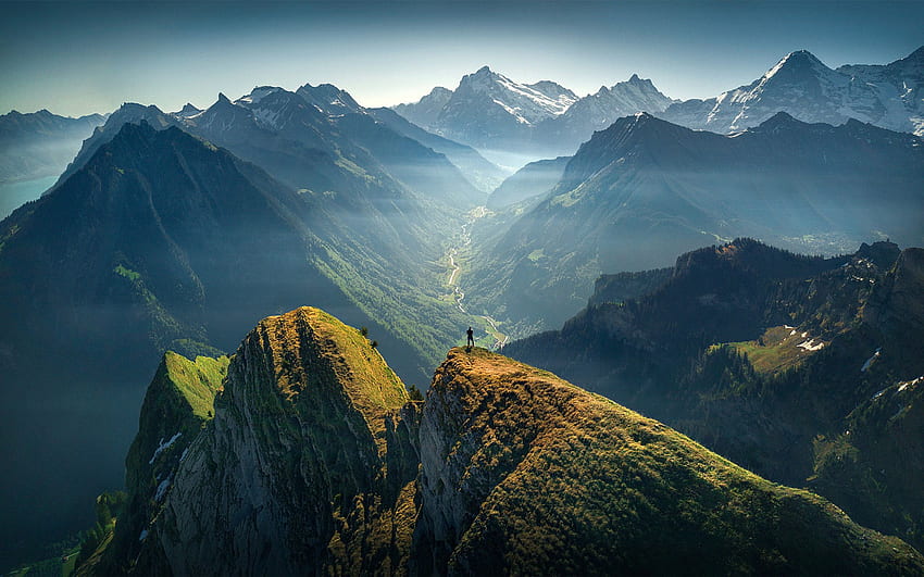 Bernese Highlands, Berner Oberland, Swiss - -, Швейцарски планини HD тапет