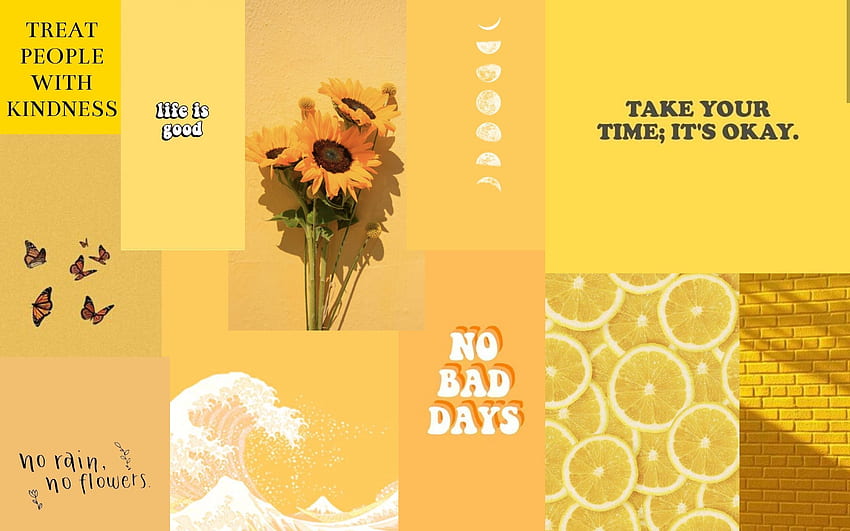 Aesthetic Yellow , Treat People With Kindness Laptop HD wallpaper