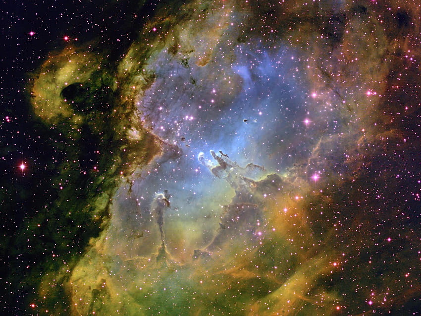 Nebula, Yaratılış Sütunları Hubble HD duvar kağıdı