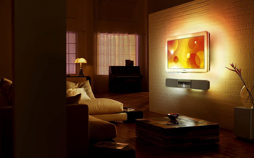 Shine, Light, , , Evening, Room, Sofa HD wallpaper