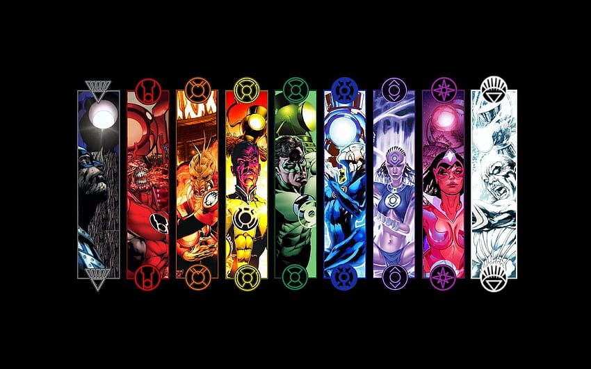 white, pink, purple, blue, green, yellow, orange, red and black Lanterns : DCcomics, White Lantern Corps HD wallpaper