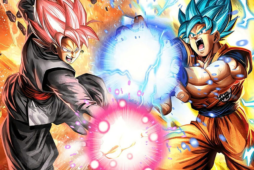 Detalles de Dragon Ball Super Poster Goku Black Versus Goku Blue, Vegeta vs Goku Black fondo de pantalla