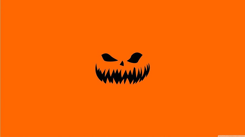 Scary Halloween Face on Orange Background -, 1366 X 768 Halloween HD wallpaper