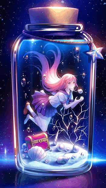 Anime Girl, galaxy, HD phone wallpaper | Peakpx
