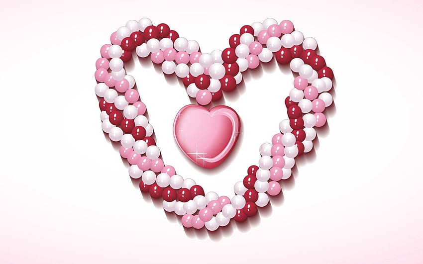 Love, Bright, Beads, Heart HD wallpaper