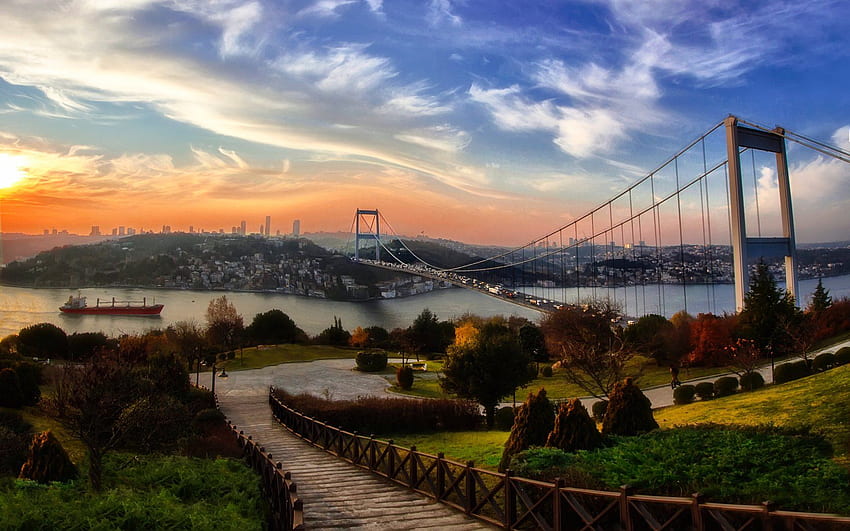 Bósforo Estambul. Tours del Bósforo, Puente del Bósforo fondo de pantalla