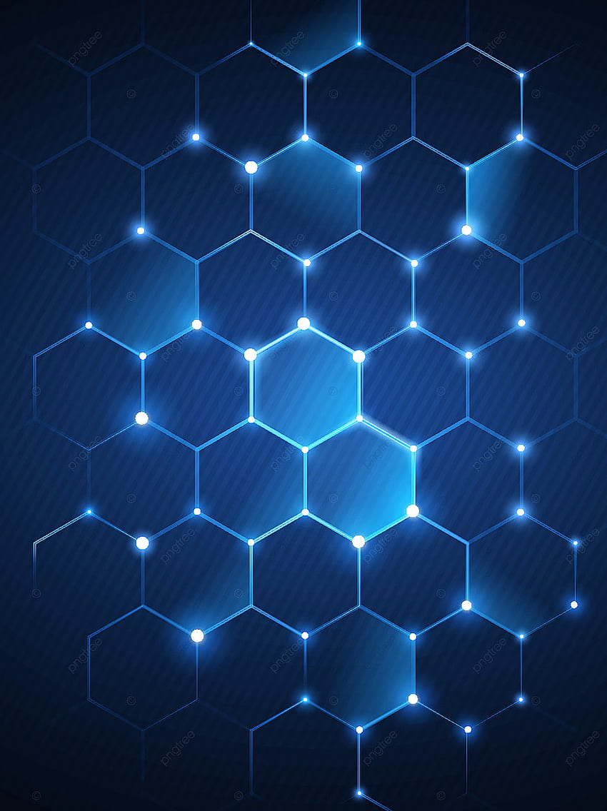 Fundo Honeycomb de Tecnologia Geométrica Azul, Azul, Tecnologia, Fundo Preto Azul para, Geométrico Azul Escuro Papel de parede de celular HD