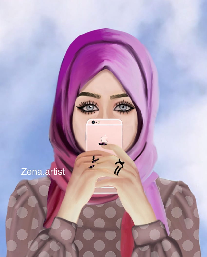 Pinterest: just4girls. ศิลปะ ภาพวาด im Jahr 2019. Kunstmädchen, muslimisches Mädchen Cartoon HD-Handy-Hintergrundbild