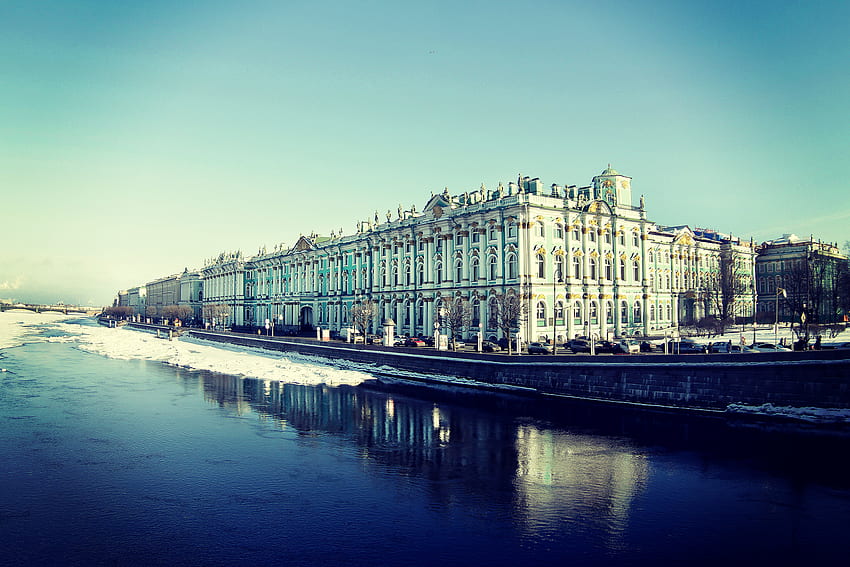 Miasta, nasyp, nabrzeże, Sankt Petersburg, Sankt Petersburg, Ermitaż Tapeta HD