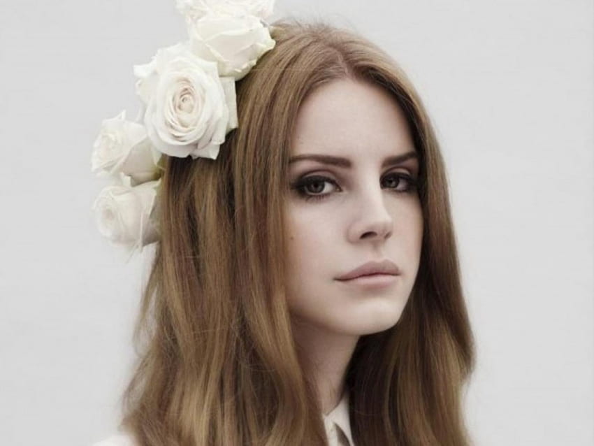 Lana Del Rey ~ Romantic in White Roses, Roses, White, Lana, Lana Del Rey, Beautiful Girl, Romantic, White Roses HD wallpaper