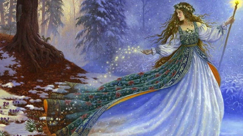 Winter fairy, Art, Frost, Spring, Lights, Pretty HD wallpaper