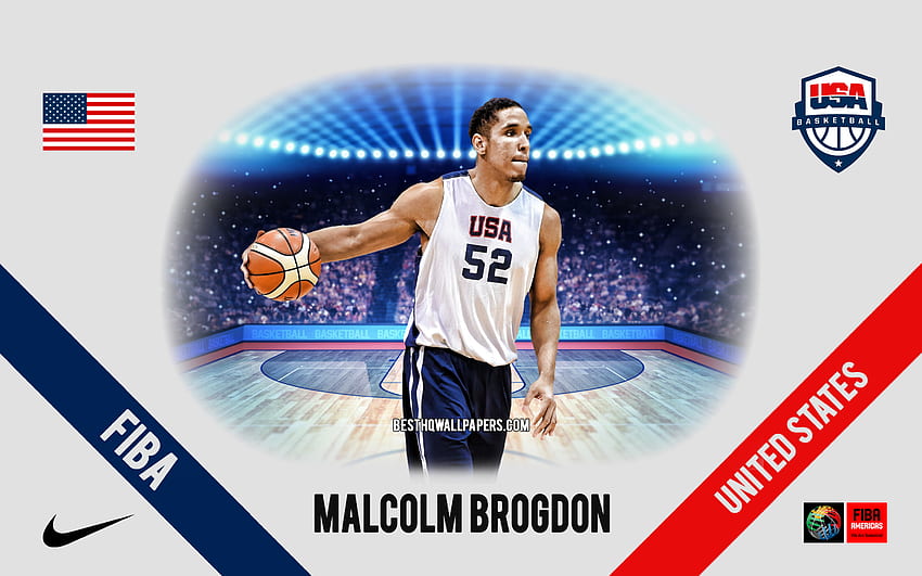Malcolm Brogdon, Basketballnationalmannschaft der Vereinigten Staaten, amerikanischer Basketballspieler, NBA, Porträt, USA, Basketball HD-Hintergrundbild
