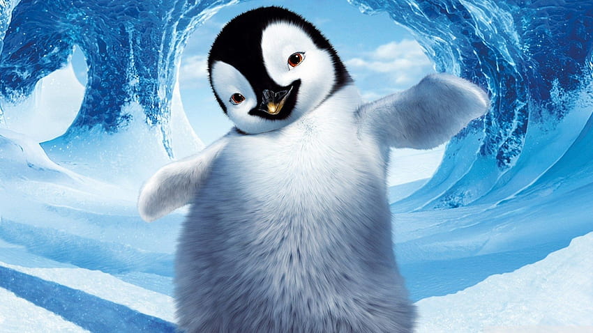 Пингвин - , фон на пингвин върху прилеп, сладък зимен пингвин HD тапет