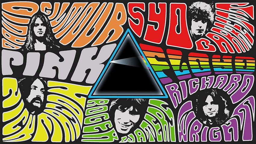 Muzyka Grupy Pink Floyd psychedelic dark side Muzyka rockowa Kolaż muzycy Rock Band Psychodeliczny rock . Tapeta HD