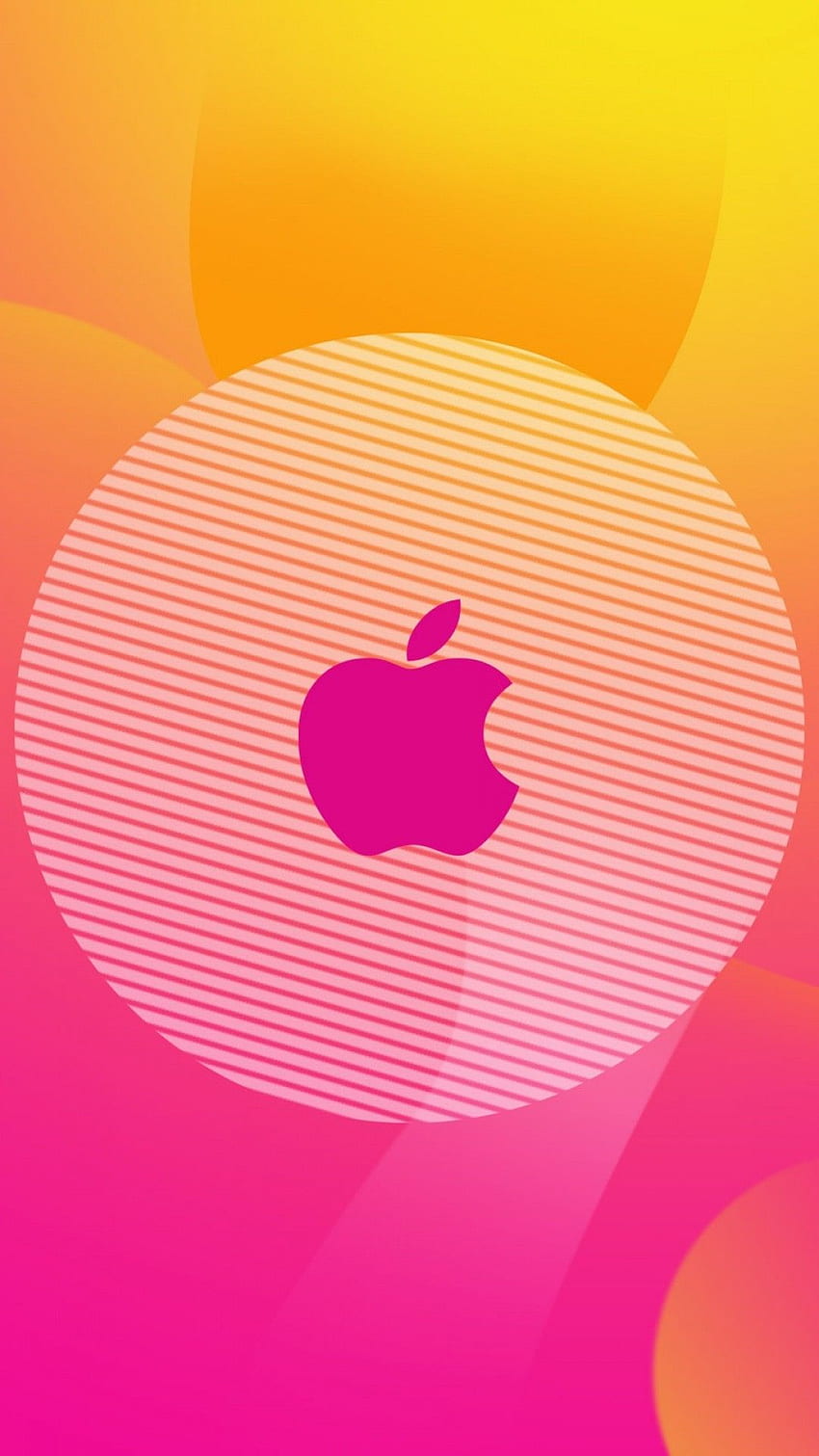 Różowe prawe logo Apple, fajne różowe logo Apple Tapeta na telefon HD