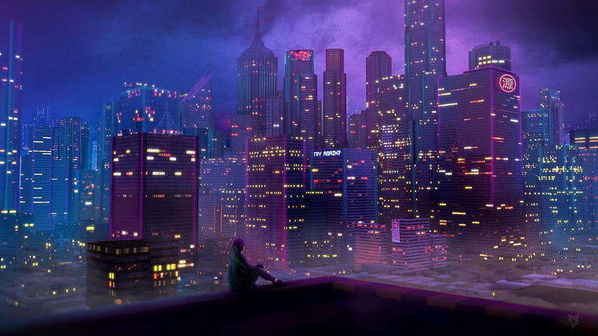Anime background city night HD wallpapers | Pxfuel