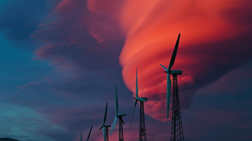 AWEA: Energi angin, sumber listrik baru yang tumbuh paling cepat di AS, Turbin Angin Wallpaper HD