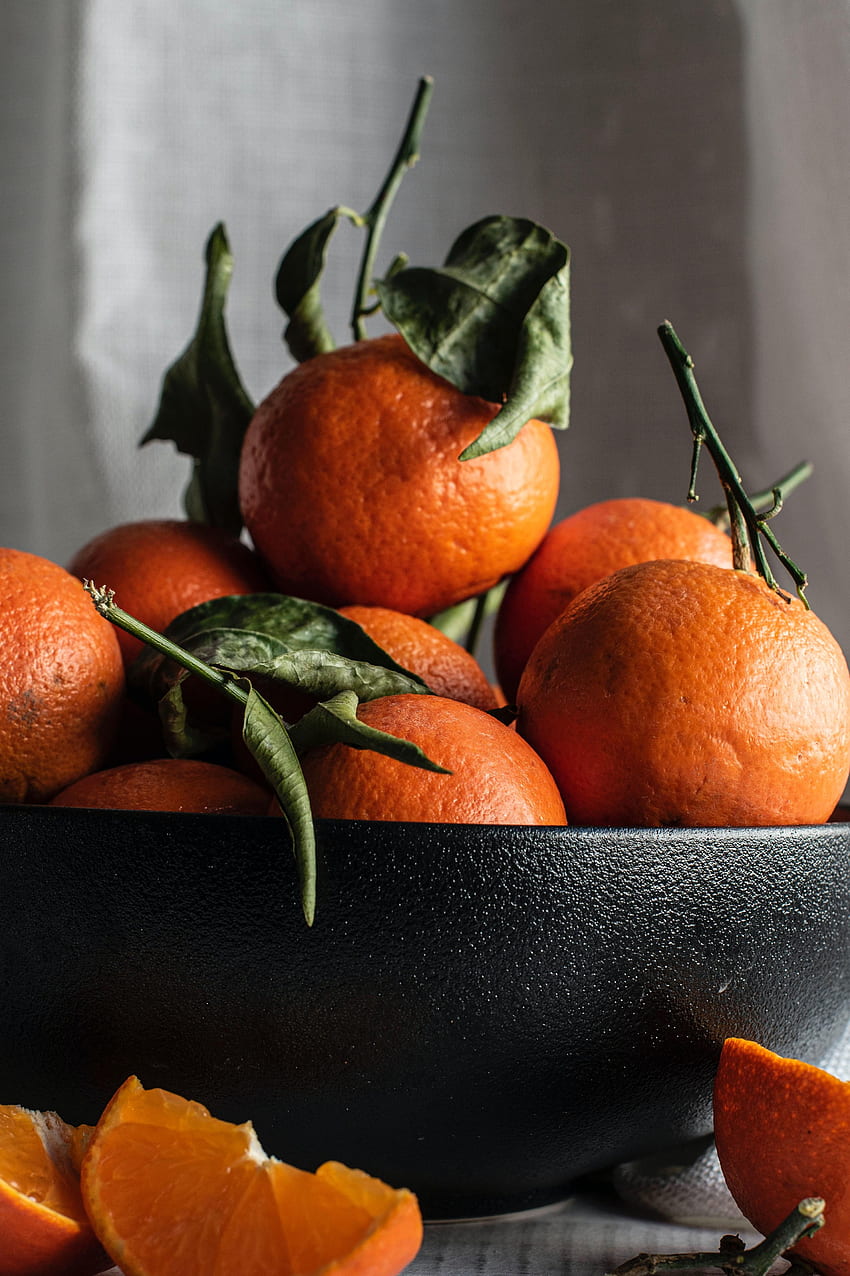 Tangerines, Fruits, Food, Bowl HD phone wallpaper