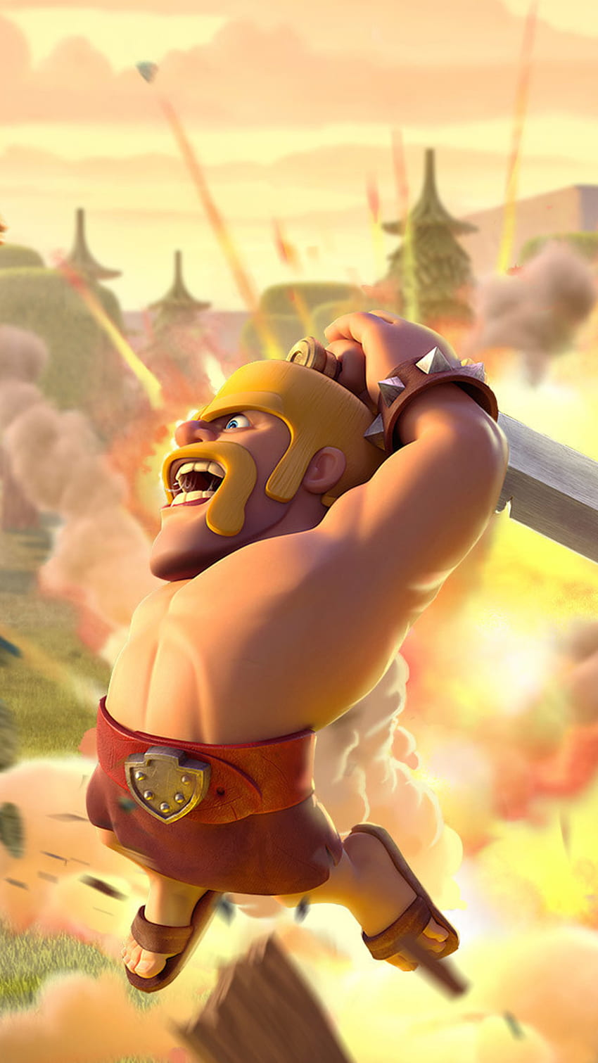 barbarian, clash of clans, supercell, games, for iPhone 6, 7, 8, CoC HD phone wallpaper
