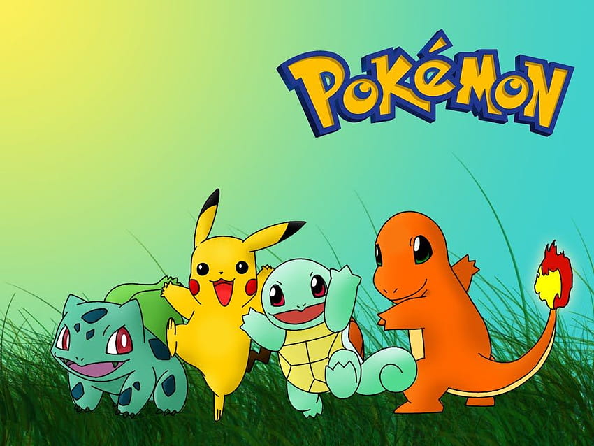 Desenhando Pokémon - Bulbasaur, Charmander, Pikachu e Squirtle HD wallpaper