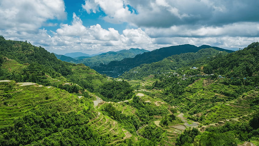 Banaue Rice Terraces Time Lapse View, Kuzey Luzon, Filipinler HD duvar kağıdı