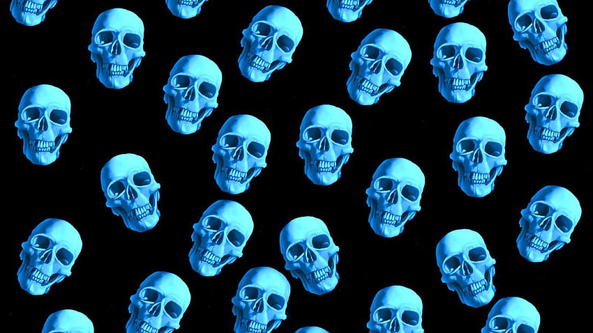 Blue Line Skull, Pink and Blue Skull HD wallpaper