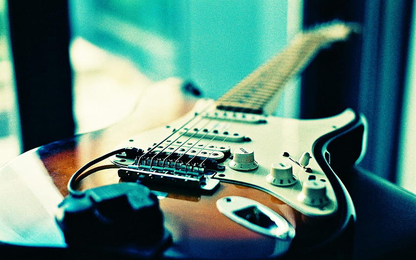Guitarra, lomo, estilo, velho papel de parede HD