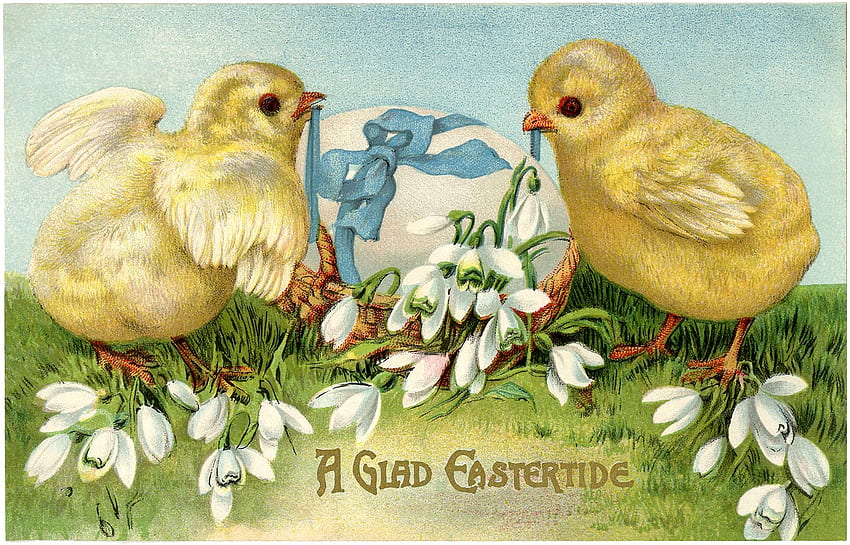 Vintage Easter Card Adorable Peeps The Graphics HD wallpaper