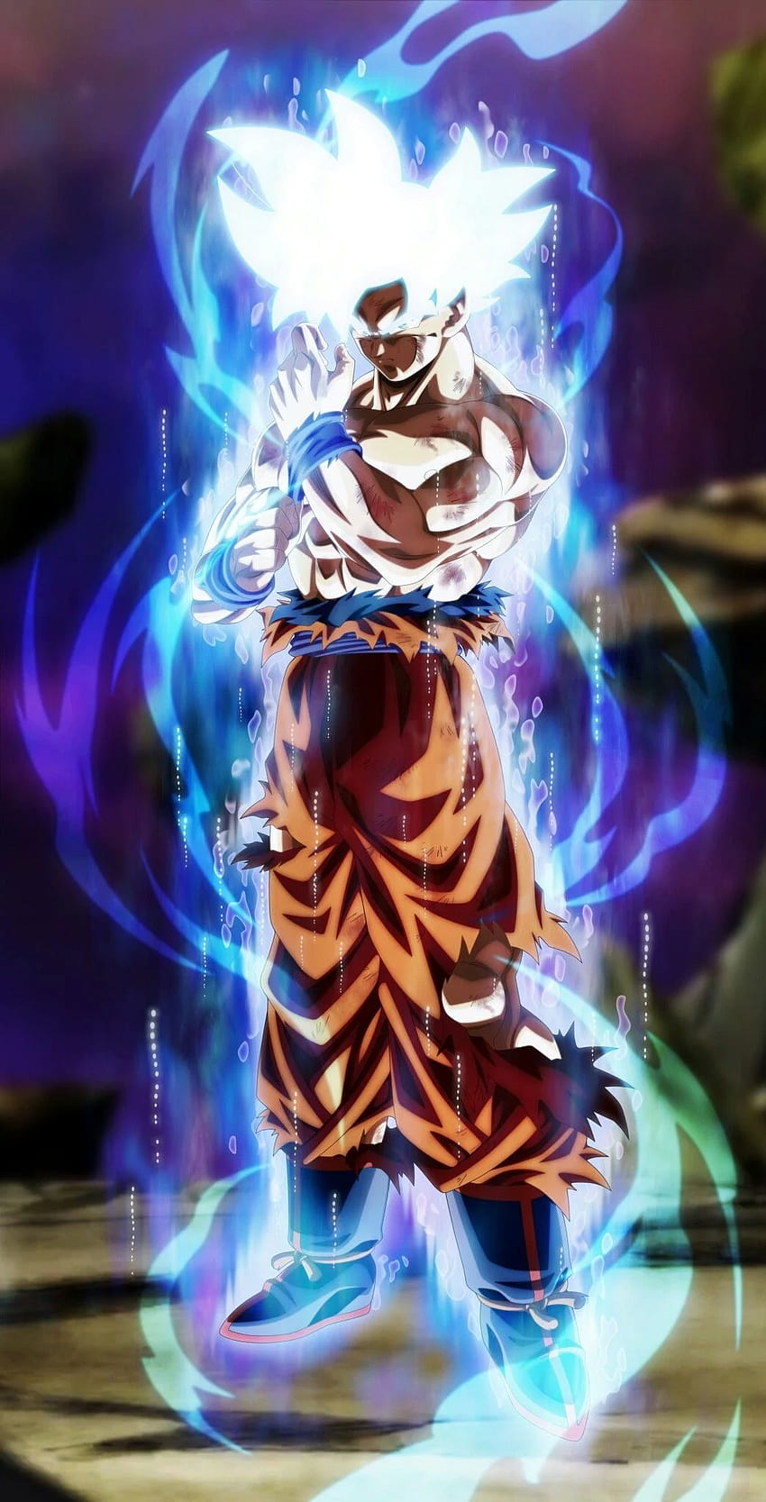 Goku ha dominato l'iPhone Ultra Istinto, ha dominato l'interfaccia utente di Goku Sfondo del telefono HD