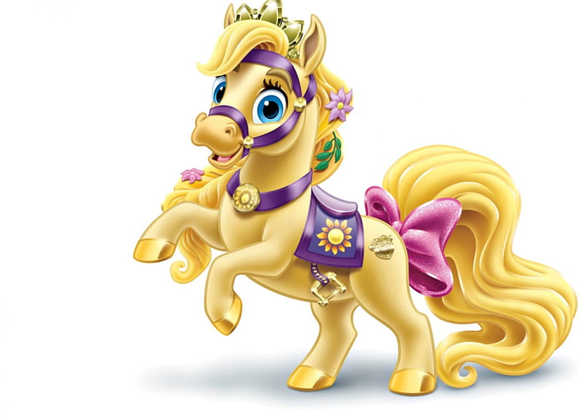 Petit, animal, belle, bouton, white, horse, cute, disney, pink, fantasy, yellow, child, pony HD wallpaper