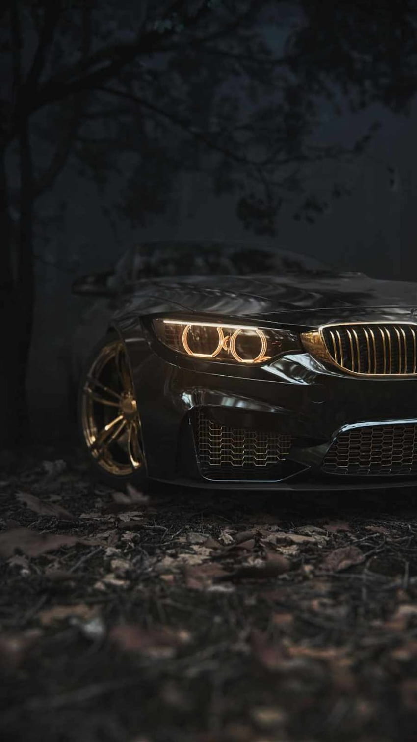 Gold BMW, headlamp, motor_vehicle, darkgold HD phone wallpaper