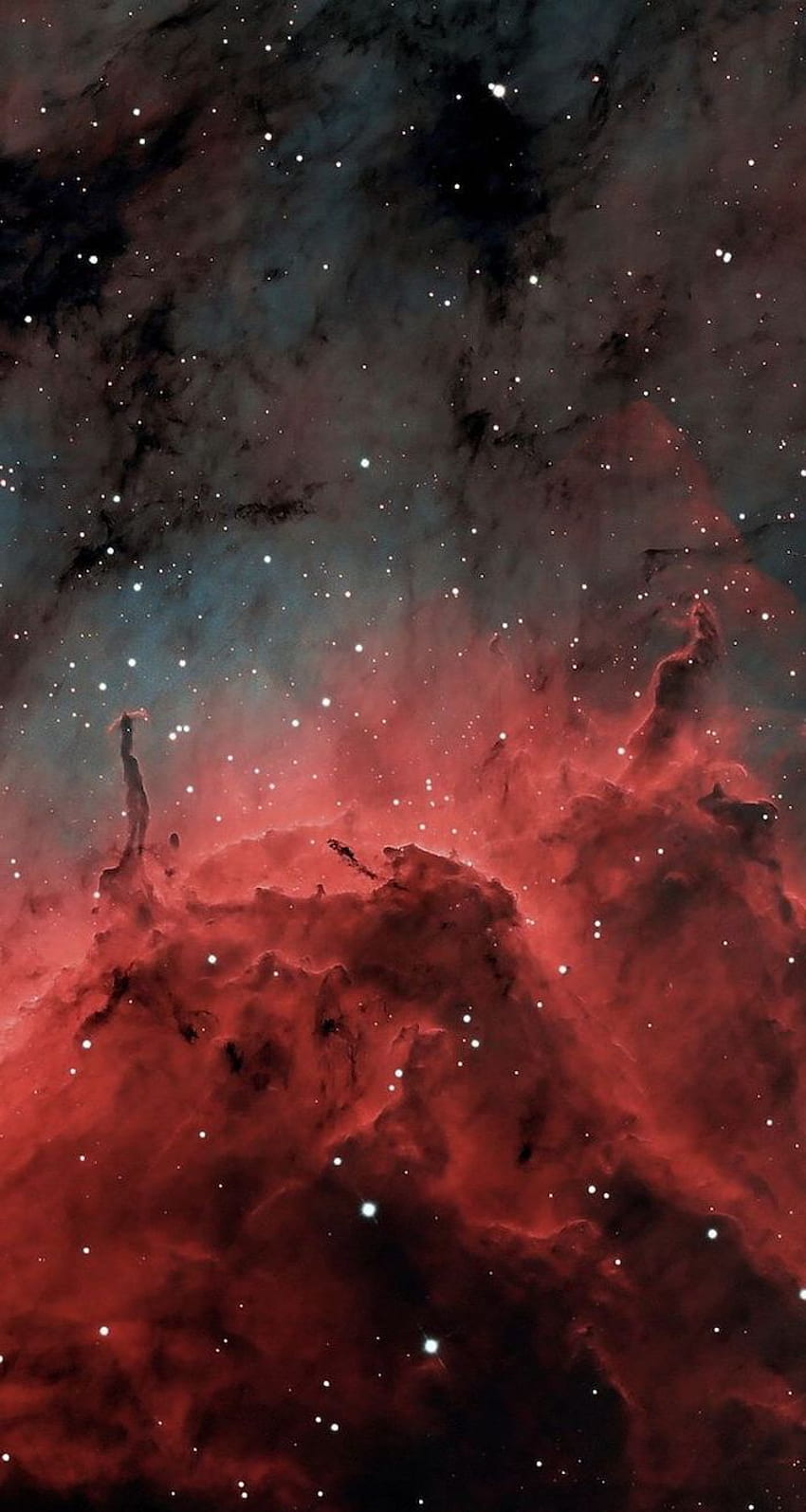 Estetika Gelap Galaksi Dalam Langit Ruang Merah Hitam Dan Abu-Abu Penuh Bintang. Galaxy Keren, Telepon Luar Angkasa, Nebula, iPhone Galaxy Hitam dan Merah wallpaper ponsel HD