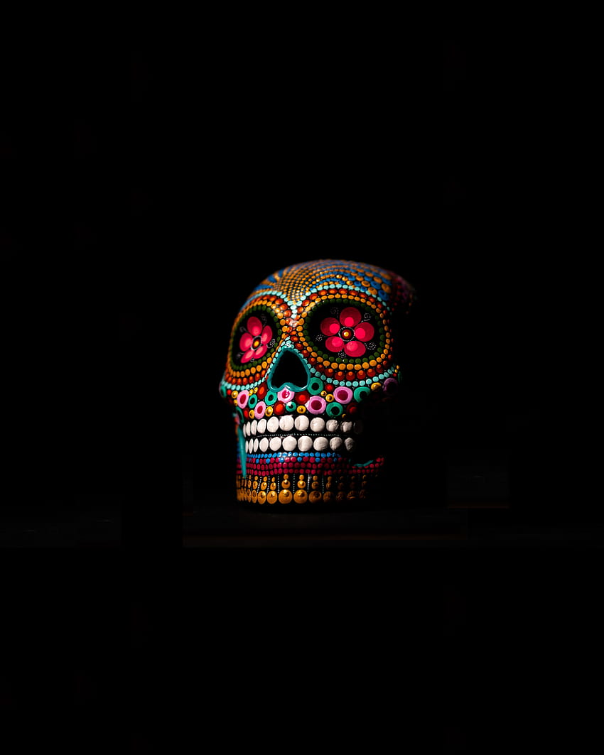 Crâne, coloré, minimal, art Fond d'écran de téléphone HD