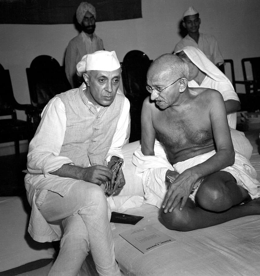 Gandhi y Nehru en, Jawaharlal Nehru fondo de pantalla del teléfono