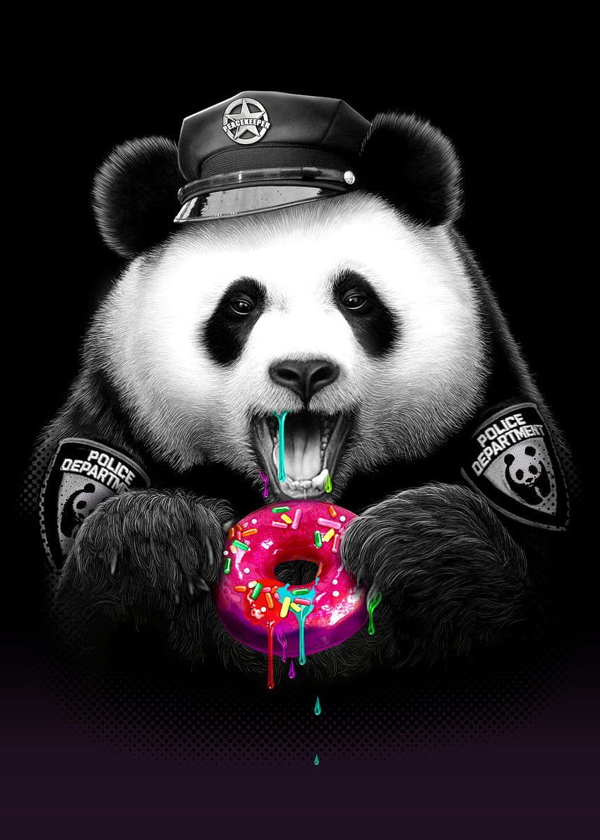 PANDA LOVES DONUT' Metal Poster Print - Adam Lawless. Displate in 2020. Panda art, Panda , Panda artwork, Hipster Panda HD phone wallpaper