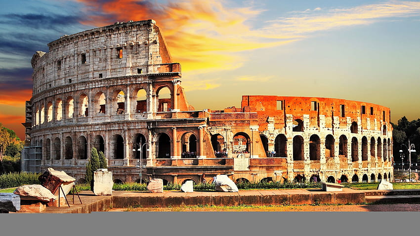 Colosseum Famous Tourist Place In Rome Italy, Roman Colosseum HD wallpaper