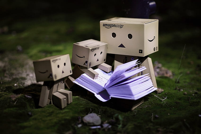 Book, Danbo, Cardboard Robot, Small, Reading HD wallpaper