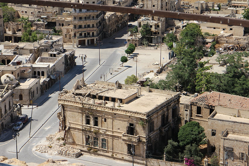 / penghancuran zona perang aleppo dan kota Wallpaper HD