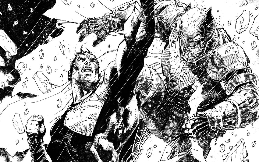 Батман срещу Супермен Зората на империята на справедливостта -, Супермен черно и бяло HD тапет