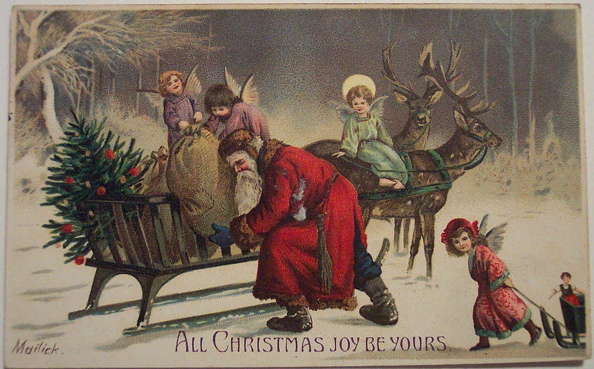 Boże Narodzenie: Vintage Boże Narodzenie. Świąteczna pocztówka, Vintage kartki świąteczne, Vintage Christmas, Old Christmas Tapeta HD