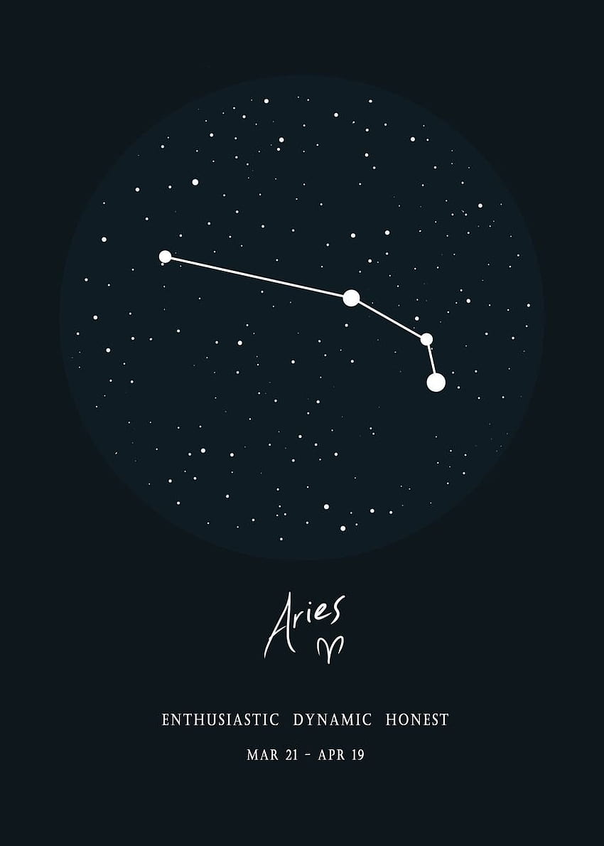 Плакат на ARIES, Съзвездие Овен HD тапет за телефон