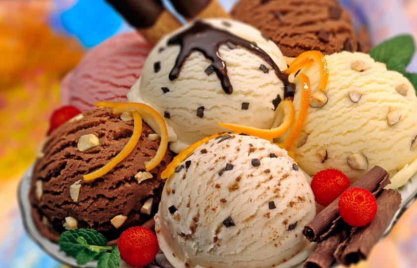 아이스크림 전체 및 배경, 아이스크림 선디 HD 월페이퍼