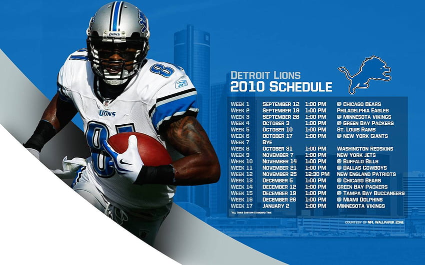 Detroit Lions 2019 Desktop PC City NFL Schedule Wallpaper