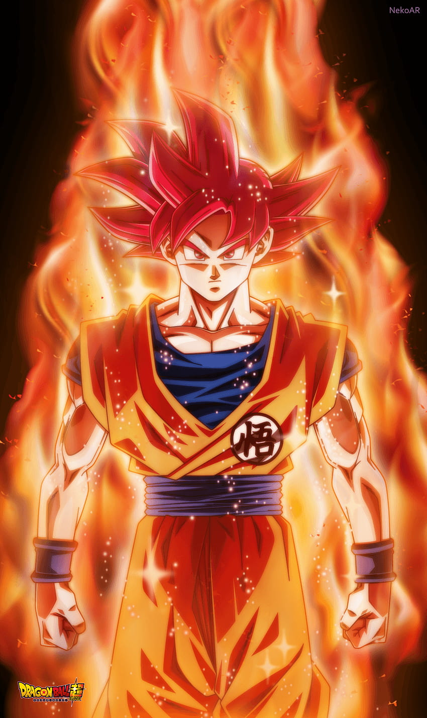 Плакат на Super Saiyan God, Goku God HD тапет за телефон