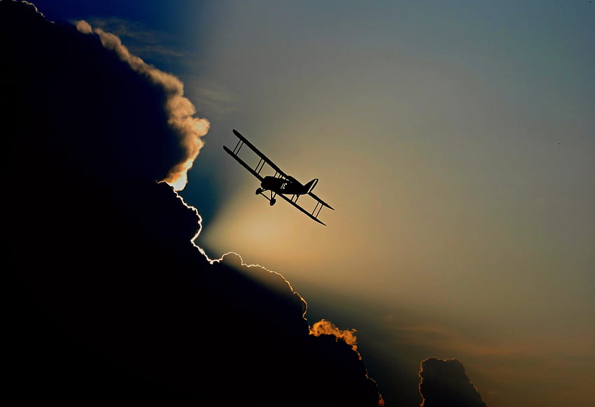 Langit, Awan, Gelap, Penerbangan, Pesawat, Pesawat Wallpaper HD