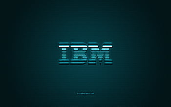 IBM logo, blue carbon texture, IBM emblem, IBM blue logo, IBM, blue ...