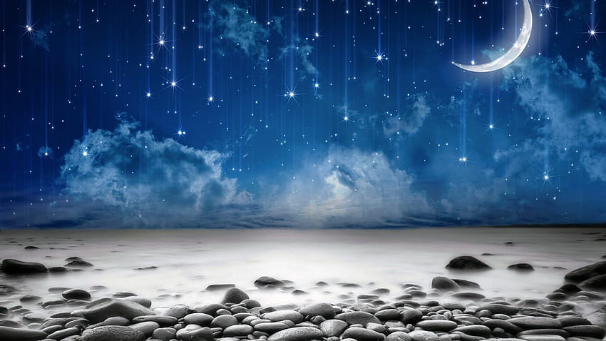 Beautiful Starry Night Sky, Beach Stars HD wallpaper