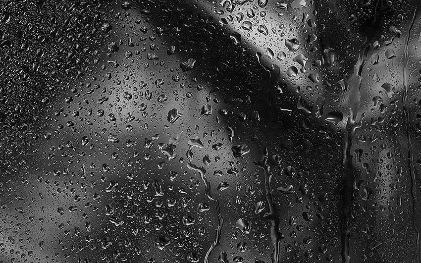 Rain Bw Pattern Background Dark, Black and White Rain HD wallpaper