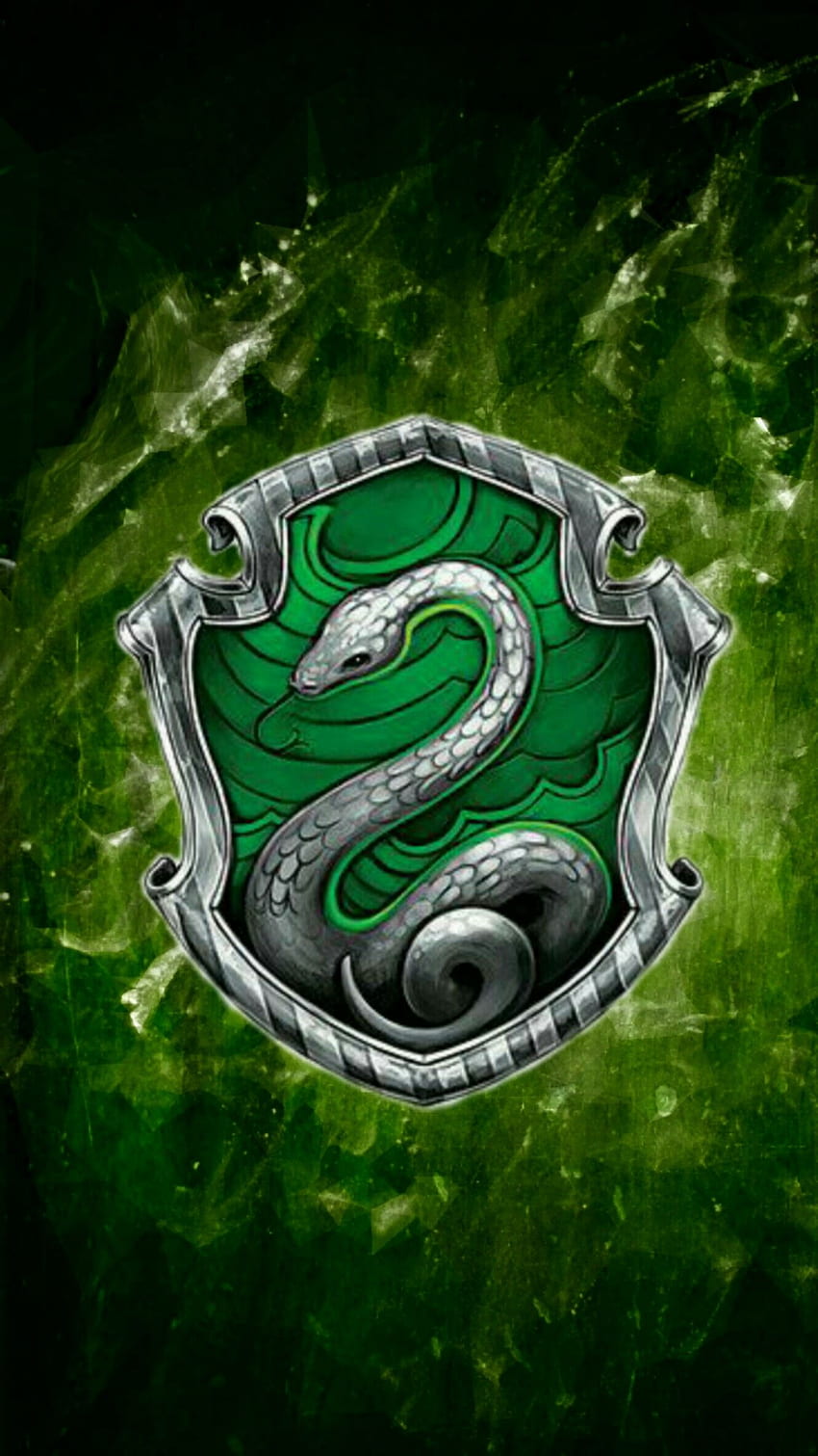 Harry Potter Slytherin Crest Green Striped Background Edible Cake Topper  Image ABPID05524 - 1/4 Sheet