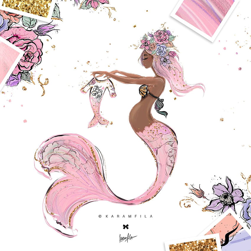 Mother and Baby Mermaid Clipart. Illustrations. Design, Pregnant Mermaid HD phone wallpaper